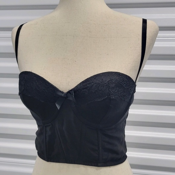 Guess Mid 2000s Bustier Corset Clubbing Crop Top with Lace Accent - Med - Picture 14 of 14